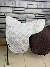 Load image into Gallery viewer, S/H Job Lot 2 x Nuumed Dressage Half Wool Numnah - Brown - Medium