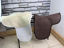 Load image into Gallery viewer, S/H Job Lot 2 x Nuumed Dressage Half Wool Numnah - Brown - Medium
