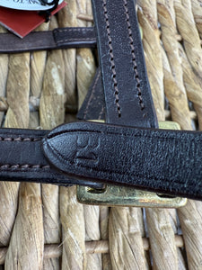 S/H Brown & Brass Shires Leather Headcollar - Foal