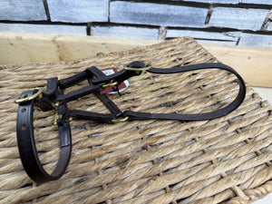 S/H Brown & Brass Shires Leather Headcollar - Foal