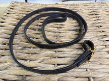 Load image into Gallery viewer, Leather Extra Long In-Hand Show 5/8” Lead Rein - Brown/Brass