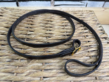 Load image into Gallery viewer, Leather Extra Long In-Hand Show 5/8” Lead Rein - Brown/Brass