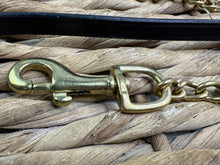 Load image into Gallery viewer, NEW Leather 1/2” In-hand Showing Lead &amp; Brass Chain - Brown