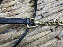 Load image into Gallery viewer, NEW Leather 1/2” In-hand Showing Lead &amp; Brass Chain - Brown