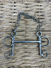 Load image into Gallery viewer, S/H 5” Short Shank Mullen Mouth Pelham Bit &amp; Curb Chain