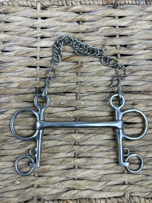 S/H 5” Short Shank Mullen Mouth Pelham Bit & Curb Chain