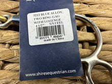 Load image into Gallery viewer, 4 1/2” Shires Blue SweetIron Lozenge 2-Ring/Universal Gag Bit