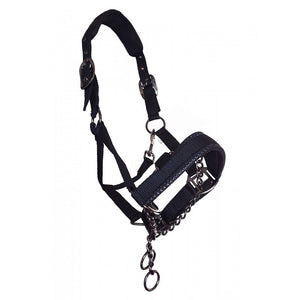 Strong Chain Controller ProSafe Headcollar - Padded -Black- Small Pony/Cob/Full