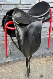 17 1/2” Wide Village Saddlery Dressage Saddle - Black