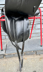 17 1/2” Wide Village Saddlery Dressage Saddle - Black