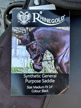 Load image into Gallery viewer, 14” Medium /MW Synthetic Pony GP Saddle - Black