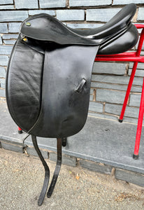 17 1/2” Wide Village Saddlery Dressage Saddle - Black