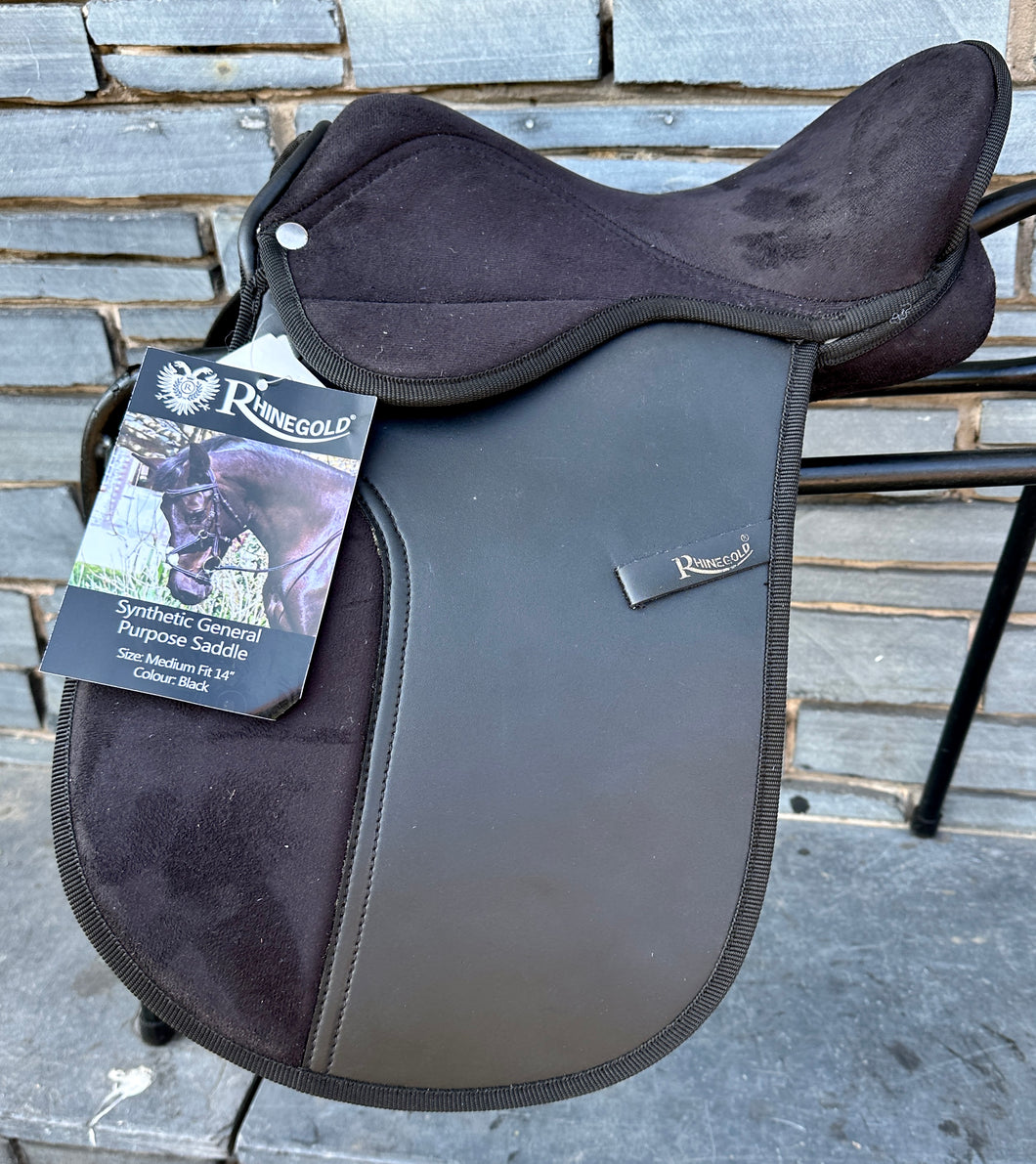 14” Medium /MW Synthetic Pony GP Saddle - Black