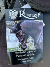 Load image into Gallery viewer, 15” Medium/MW Synthetic Pony GP Saddle - Black