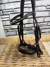 Load image into Gallery viewer, Schockemohle Weymouth/Double Dressage Bridle - Brown - Cob - Crystal Browband