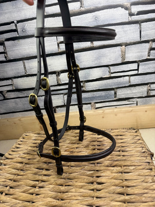 S/H Smart In hand Showing Bridle - Brown/Brass - Cob