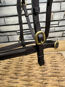 S/H Smart In hand Showing Bridle - Brown/Brass - Cob