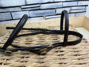 S/H Smart In hand Showing Bridle - Brown/Brass - Cob