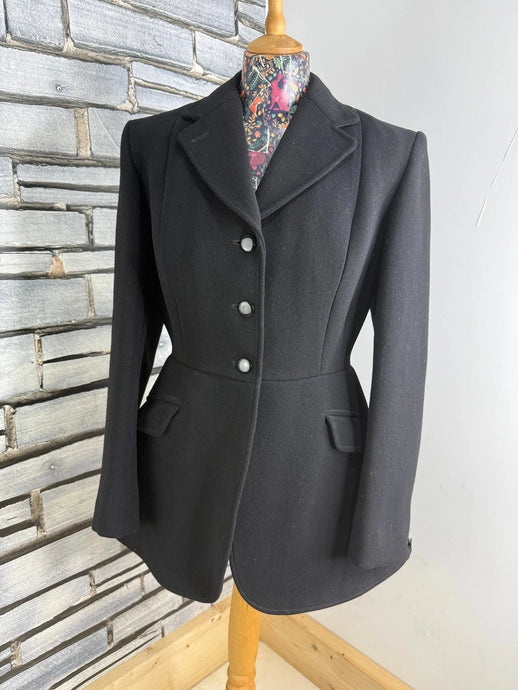 S/H Vintage Harry Hall Ladies Hunt Coat - Black - Size 34