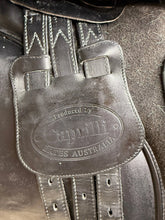 Load image into Gallery viewer, 16 1/2” Wide/Changeable Gullet Bates Caprilli GP Saddle - Black