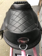 Load image into Gallery viewer, 10” Rhinegold Synthetic Cub Shetland/Small Pony Saddle - Treeless - Black