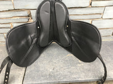 Load image into Gallery viewer, 10” Rhinegold Synthetic Cub Shetland/Small Pony Saddle - Treeless - Black
