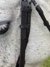 Load image into Gallery viewer, Quality Leather Flash Bridle - Soft Rubber Reins - Cob/Full/XF Black/Brown - Cob, Full &amp; XF