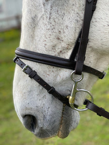 Quality Leather Flash Bridle - Soft Rubber Reins - Cob/Full/XF Black/Brown - Cob, Full & XF