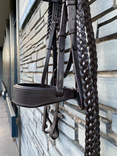 Load image into Gallery viewer, Wide Padded Chunky Hunter Bridle with Plaited Reins &amp; Browband