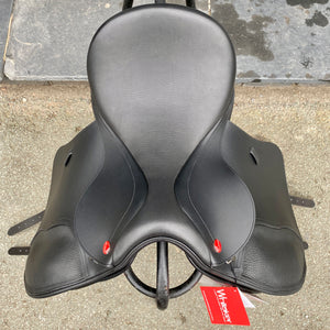 15 1/2” Changeable Gullet John Whitaker Pony Dressage Saddle - Black