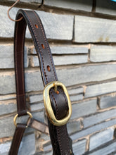 Load image into Gallery viewer, Foal/Mini Leather Headcollar - Brown/Brass Fittings