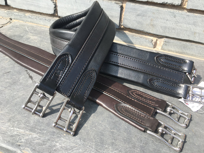 English Atherstone Shaped Soft Leather Girth - No Elastic