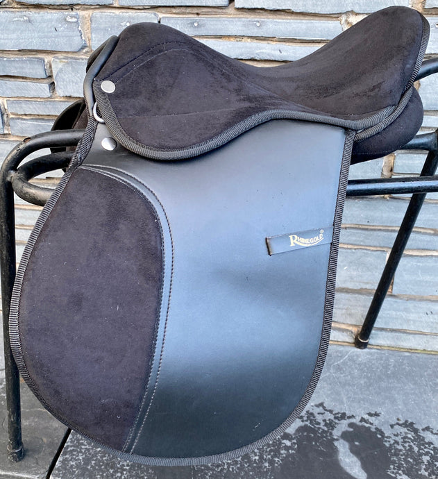 15” XW Synthetic Pony GP Saddle - Black - Extra Wide