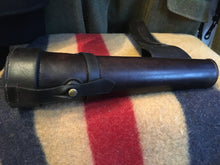 Load image into Gallery viewer, Gents Saddle Flask, English Case &amp; Pewter Flask