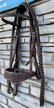 Load image into Gallery viewer, Wide Padded Chunky Hunter Bridle with Plaited Reins &amp; Browband