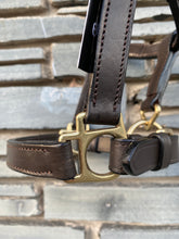 Load image into Gallery viewer, Foal/Mini Leather Headcollar - Brown/Brass Fittings