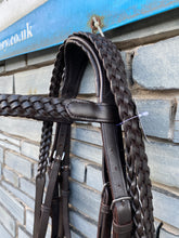 Load image into Gallery viewer, Wide Padded Chunky Hunter Bridle with Plaited Reins &amp; Browband