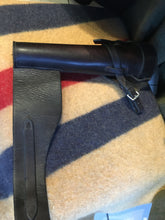 Load image into Gallery viewer, Gents Saddle Flask, English Case &amp; Pewter Flask
