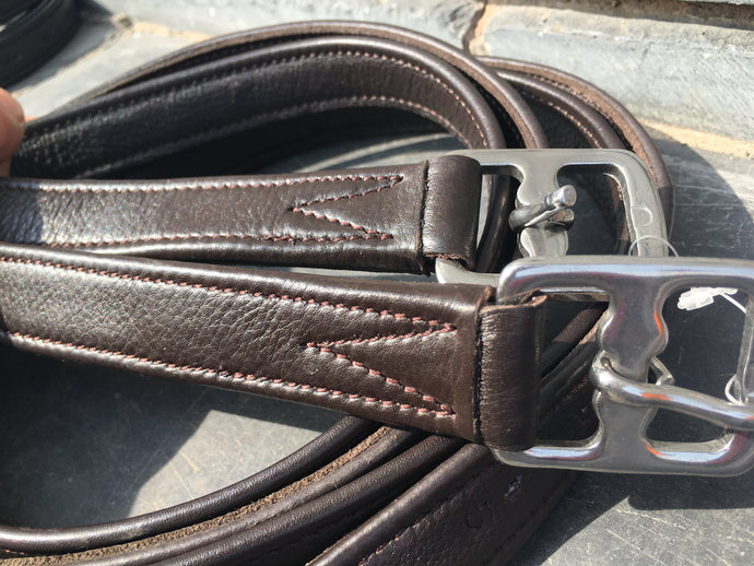 Non-Stretch Hide Wrapped Stirrup Leathers - All Sizes - Black or Brown