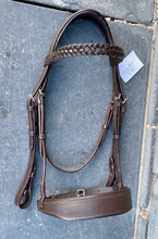 Load image into Gallery viewer, Wide Padded Chunky Hunter Bridle with Plaited Reins &amp; Browband