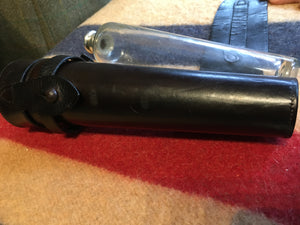 James Dixon Glass Flask & Vintage Saddle Case