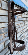 Load image into Gallery viewer, Wide Padded Chunky Hunter Bridle with Plaited Reins &amp; Browband