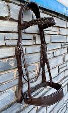 Load image into Gallery viewer, Wide Padded Chunky Hunter Bridle with Plaited Reins &amp; Browband