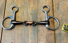 Load image into Gallery viewer, Hanging Cheek/Baucher Sweet Iron Snaffle with Copper Lozenge - 4 1/2-6” - BD Legal