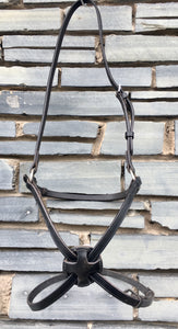 English Made Mexican High Ring Grackle Noseband - Black