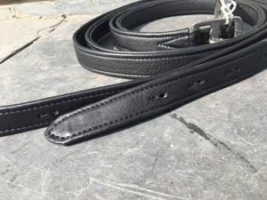 Non-Stretch Hide Wrapped Stirrup Leathers - All Sizes - Black or Brown